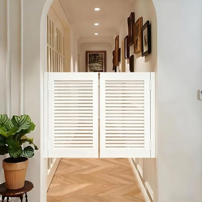Houten Draaideuren - Saloondeuren Binnendeuren - Keuken Bar Gangen - Ventilatie Privacy Balans - Hoogte 90cm - Wit