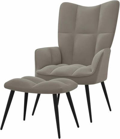 Relaxfauteuil met Voetenbank - Zitmeubel Set - Ontspannen Zitten - Stevig Stalen Frame - 66 x 64 x 29 cm