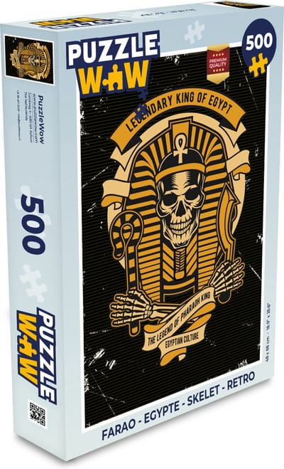 Puzzel Farao - Egypte - Skelet - Retro - Legpuzzel - Puzzel 500 stukjes