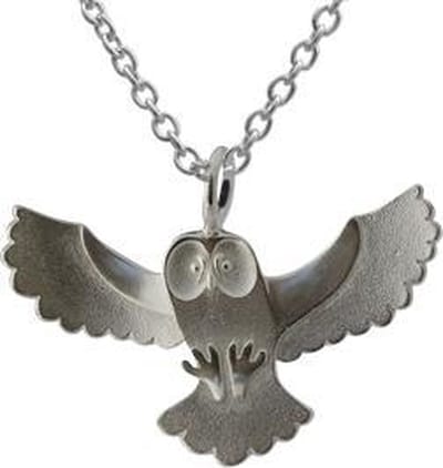 AuBor ®. Zilveren hanger. De uil "Ukuli"