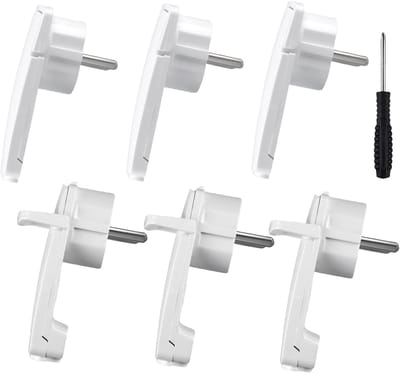 Allecto - Schuko hoekstekker - Geaard contact - Hoogwaardig materiaal - Wit - Platte stekker - Ideaal voor platte kabels - 6 stuks