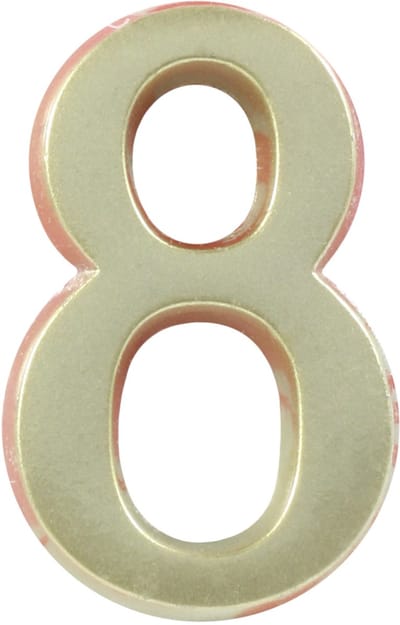 Domino® Deurnummer Zelfklevend SP - "8" - Nikkel - Woonhuisnummer Hotelkamernummer 50mm - Huisnummer Brievenbus Adresnummer Stickers - Huisnummerplaatje - Deur en Kamernummer - Lockernummer