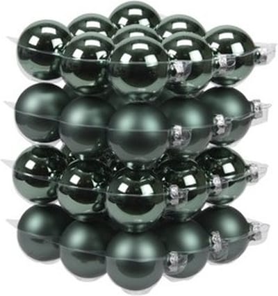 Othmar Decorations kerstballen - 36x st - emerald groen - D6 cm - glas - kerstversiering