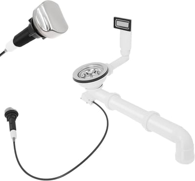 Afvoergarnituur Gootsteen - Keuken Afvoer - Praktisch Keukenwerk - Afstandsbediening Bediening - 3½ Inch - Wit