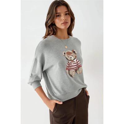 Geprinte Crew Neck Langmouw Sweatshirt