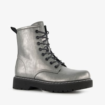 Blue Box dames veterboots grijs - Maat 36 - Uitneembare zool