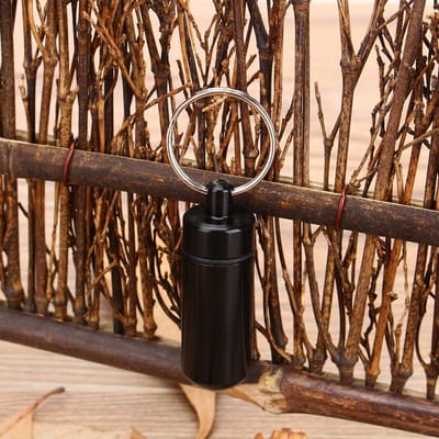 Mini Aluminium Pillendoosje Etui Medicijnfles Houder Container Sleutelhanger Waterdicht black