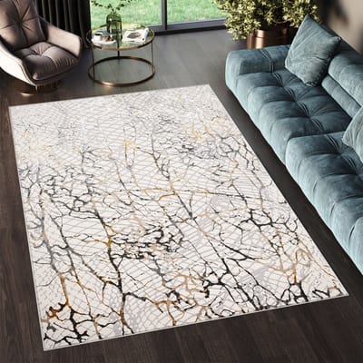 Tapiso Golden Vloerkleed Tapijt Modern Abstract Maat- 80x150
