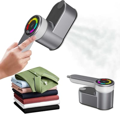 Allecto Plus - Draagbare kledingstomer 1200 W voor reis - Handheld kledingstomer met 120 ml waterreservoir - 6 stoomstanden - Efficiënt strijken van kleding en overhemden