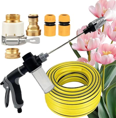 Hogedrukreiniger Auto - Waterstraal Reiniger - Buiten Schoonmaken - Verstelbaar Mondstuk - 26.7 x 13.5 cm - Zilver