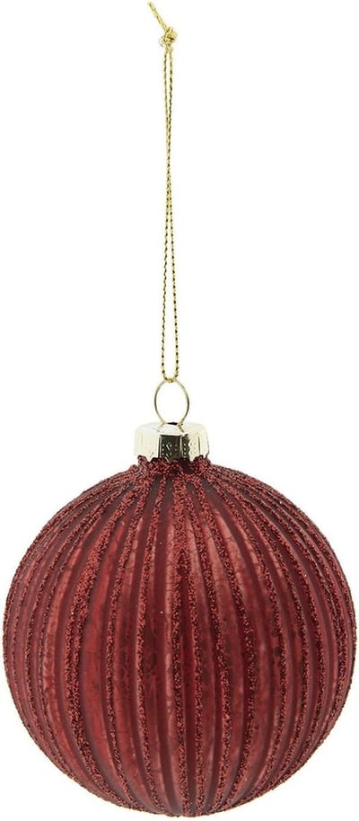 Kerstbal (set van 4) |  Ø 8 cm | Rood | Glas | rond | Clayre & Eef | 6GL2277R