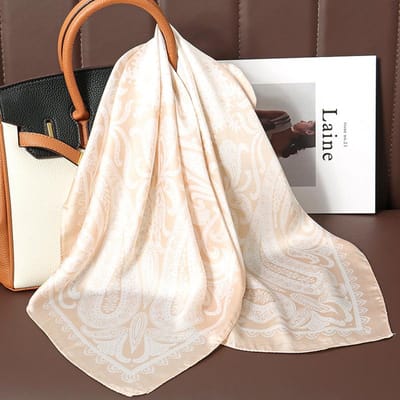 Écharpe Carrée en Soie de Luxe Chat Gras pour Femmes Hijab en Satin Châles Mode Foulard Bandeaux pour Cheveux Féminins Bandeau Ruban Bandana 70x70cm