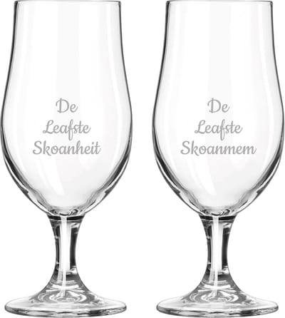 Gegraveerde bierglas op voet 49cl De Leafste Skoanheit-De Leafste Skoanmem