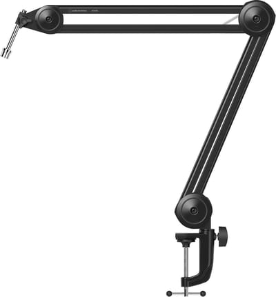 Microfoon Boom Arm - Verstelbare microfoonstandaard - Opnemen en streamen - Volledige 360° rotatie - 457 cm - Zwart