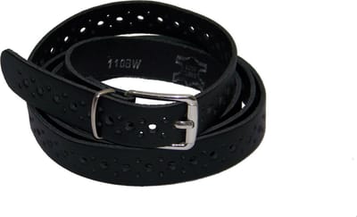 100% leer- 2 cm breed - Damesriem met gaatjes - zwart - taillemaat 90 cm.
