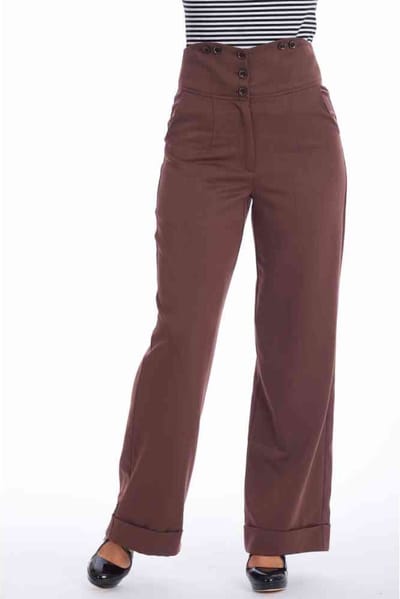 Banned - GIRL BOSS Wijde broek - 4XL - Bruin