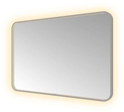Hotbath &More SSQ128 Soft Square spiegel 120x80cm met verlichting, spiegelverwarming, kleurwissel, dimbaar en afstandsbediening geborsteld gunmetal PVD