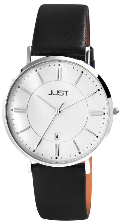 JUST herenhorloge echt leer Milo, mineraalglas