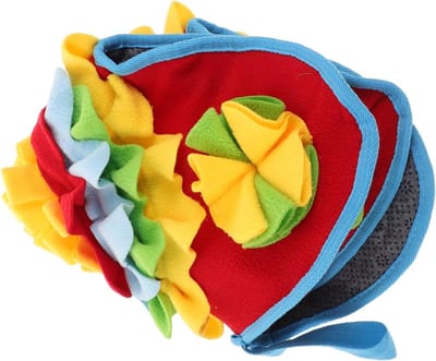 Snuffelmat Hond - Voer- en geurkleed - Hond Trainen - Bloemen en bottenpatroon - 50 x 49 x 5 cm