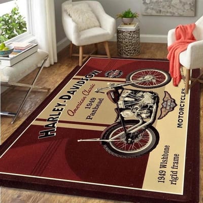 Retro Motorfiets Vloerkleed Tapijt Moto Fans Antislip Groot Deurmat Badmat voor Woonkamer Slaapkamer Entree Huisdecoratie 50x80cm