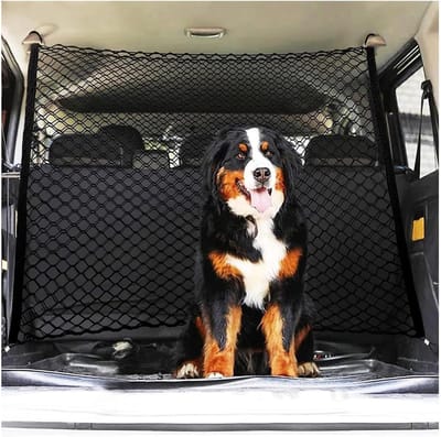 Hondenrek Auto - Hondennet Kofferbak - Veilig Reizen - Dubbellaags Nylon - 120x90 cm - Zwart