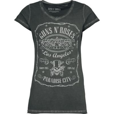 Guns N' Roses Paradise City Label Dames T-shirt - grijs - S