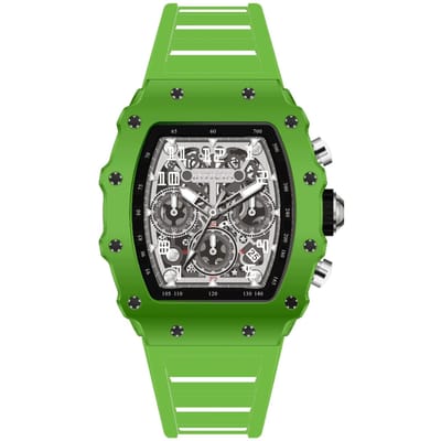 INVICTA Racing 69705 Herenhorloge - Quartz Uurwerk - Acryl met Zilveren Wijzerplaat - 43 mm