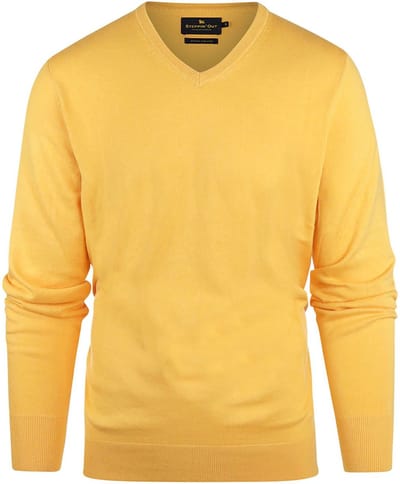 Steppin' Out Trui Cashmere V-hals Geel - Maat XXL - Heren - Pullovers