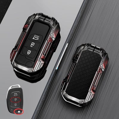 Coque de protection pour clé de voiture en alliage de zinc pour Hyundai Sonata Elantra Tucson I40 I20 I10 Ix35 Ix45 Creta Silicone Santa Fe Accessoires gray