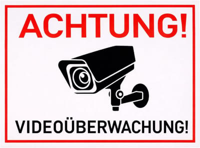 Waarschuwingsstickers - Camerabewaking Bordjes - Veiligheid Vergroten - Zelfklevende Folie - 75 x 5 cm - Zwart Wit