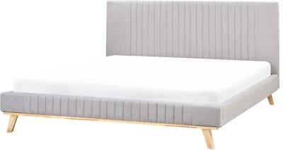 TALENCE - Tweepersoonsbed - Lichtgrijs - 180 x 200 cm - Chenille
