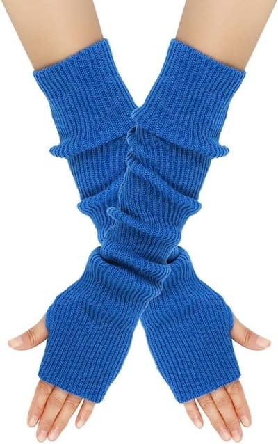 Vrouwen Vingerloze Gebreide Winterhandschoenen, Lange Handwarmers, Comfortabele Armwarmers voor Koude Dagen