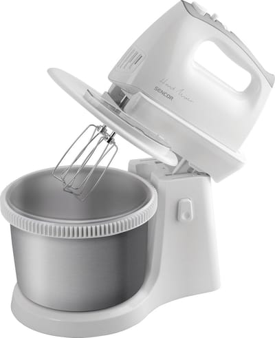 Krachtige 500W Handmixer met Automatische Draaiende Kom (2.5L) - Inclusief Gardes en Kneedhaken