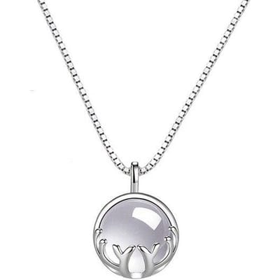 S925 Sterling Zilveren Ketting Vrouwelijk Ins Eenvoudige Sleutelbeenketting Gewei Hanger Ketting Kettingen voor Sieraden Maken Luxe Sieraden white