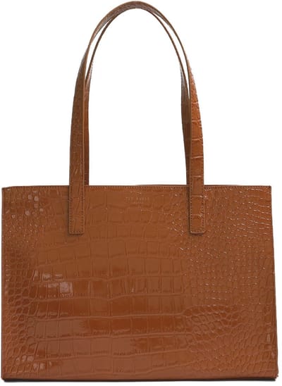 Ted Baker handtas Welona Croc Effect Elongated Icon Bag Tan Lichtbruin