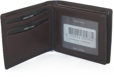 OI bruine luxe lederen kleine heren portemonnee / compacte billfold / klein leren beursje / RFID SAFE / zwart leer / 101Brown CRUNCH