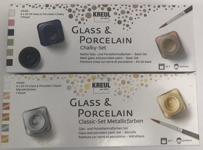 Kreul porseleinverf - set van 12 kleuren (6x chalky-krijt en 6x metallic)