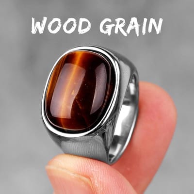 Roestvrij Staal Heren Ringen Houtnerf Elegant Eenvoudig Klassiekers Luxe Trendy voor Mannelijke Vriend Sieraden Creativiteit Cadeau 13 white