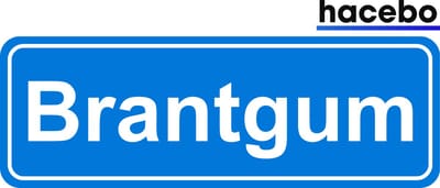 Hacebo - Plaatsnaam Sticker - 29x10 CM - Brantgum sticker - Verkeersborden sticker - grappige cadeaus - Brantgum
