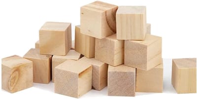 Houten Dobbelstenen - Knutselblokjes Bouwstenen - Doe-het-zelf Projecten - Blanco en Onbewerkt - 1 cm Kubus - Natuurlijk Hout
