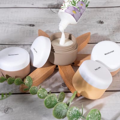 Candala potjes van 40 ml-mini Siliconen Containers met Doorzichtige Tas, BPA-vrije Reiscontainers voor Cosmetica, Reisbenodigdheden/Cosmetische Flessen