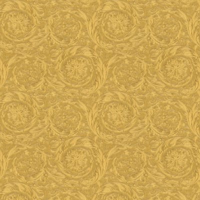 Exclusief luxe behang Profhome 366923-GU vliesbehang gestructureerd met ornamenten glimmend goud geel 7,035 m2