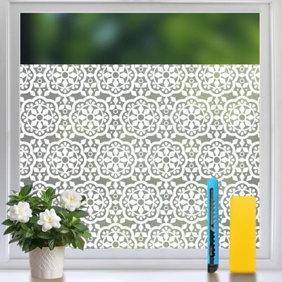Dailygoods - Niviy Inkijkwerende folie, elektrostatisch, privacy, uv-bescherming, decoratief, mat, decoratief, voor keuken, kantoor, badkamer, 44,5 x 400 cm