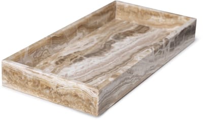 Marmer dienblad met rand 40x20cm sandal onyx - MOOISA