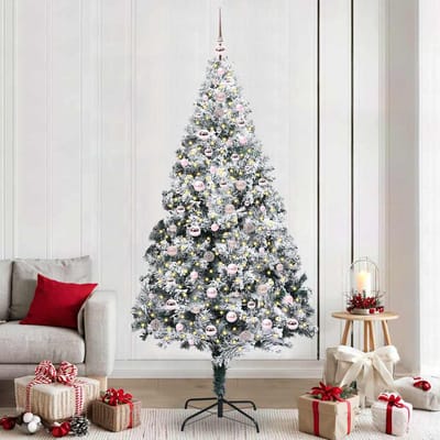 vidaXL - Kunstkerstboom - Wit - 240 - cm - PVC - en - Staal - en - Kunststof