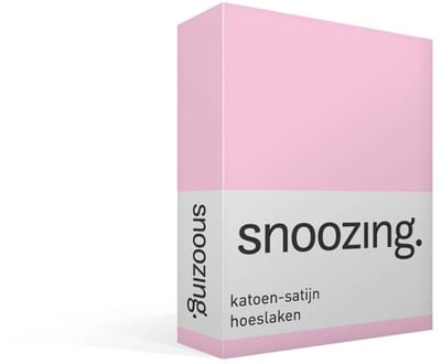Snoozing - Katoen-satijn - Hoeslaken - Eenpersoons - 70x200 cm - Roze
