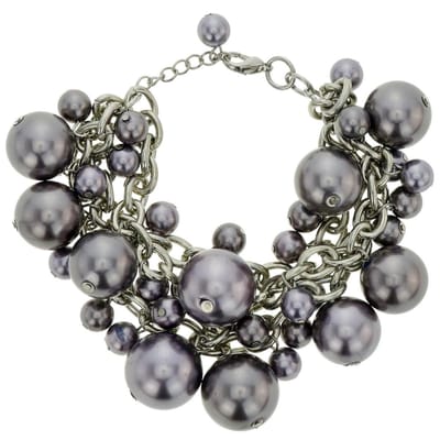 Behave - armband met grijze parels - stijlvolle keuze voor avondlook