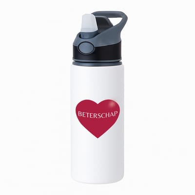 Hacebo® - Beterschap hartje waterfles met rietje zwart - Beterschap - iemand die ziek is of iets gebroken heeft - ziek - koorts - snel beter worden - cadeau - beterschap cadeau - kado - gift - geschenk - water fles - 650ML