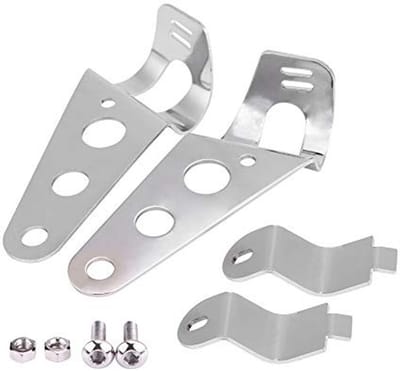 Dailygoody - Motorfiets Koplampbeugels - Vork Racer - Zilver - Beugelset - 28mm-34mm - Geschikt voor diverse motorfietsen
