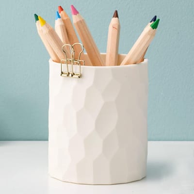 SnelShoppen - Creatieve Schrijfwaren Pennenhouder Bureau, Waterdichte Siliconen Pennendoos, Make-up Borstelhouder, Gebroken Wit, Stabiele Potloodhoude